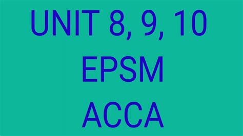 Can anyone please help! March 3rd 2020 AN ACCA USER 1 Report. . Epsm unit 8 answers